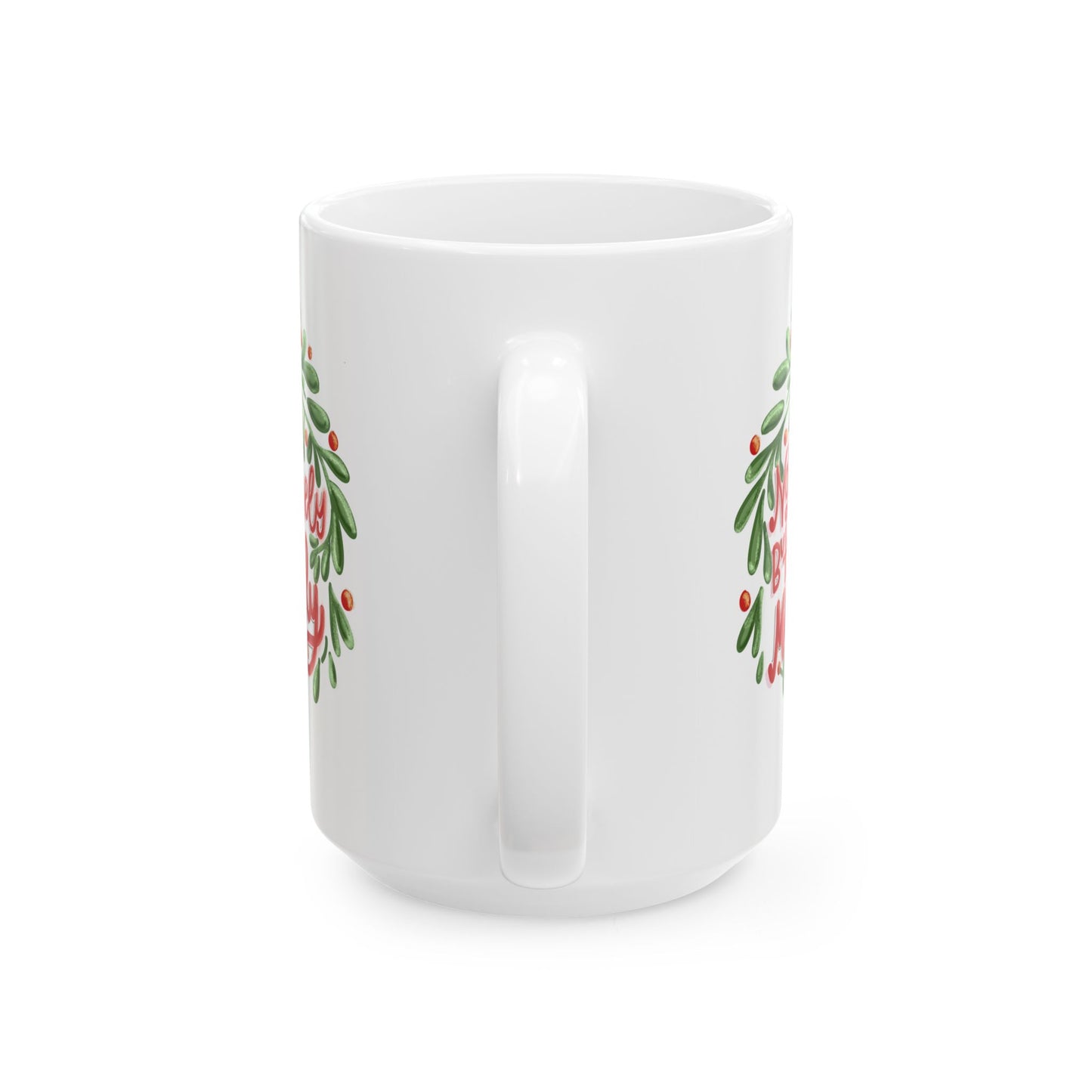 White 15oz Not Merely But Merrily Ceramic Mug